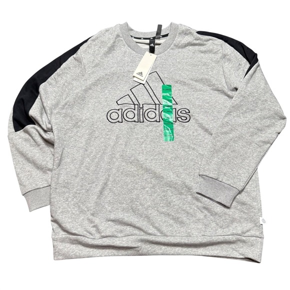 adidas Other - Adidas Mens Sweatshirt Crewneck Pullover Grey Black Logo XLarge Athletic
